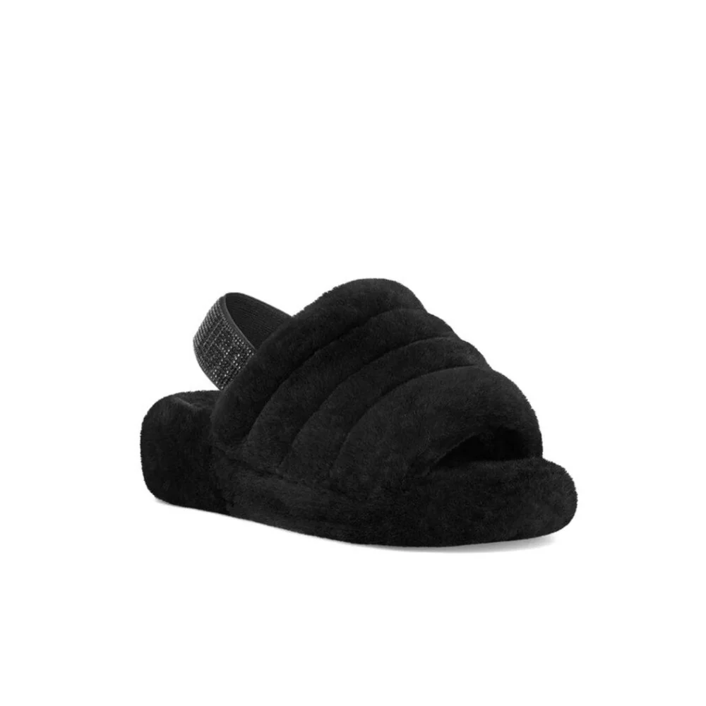 New In Box! UGG- Fluff Yeah Bling Slide - Black - Picture 4 of 10